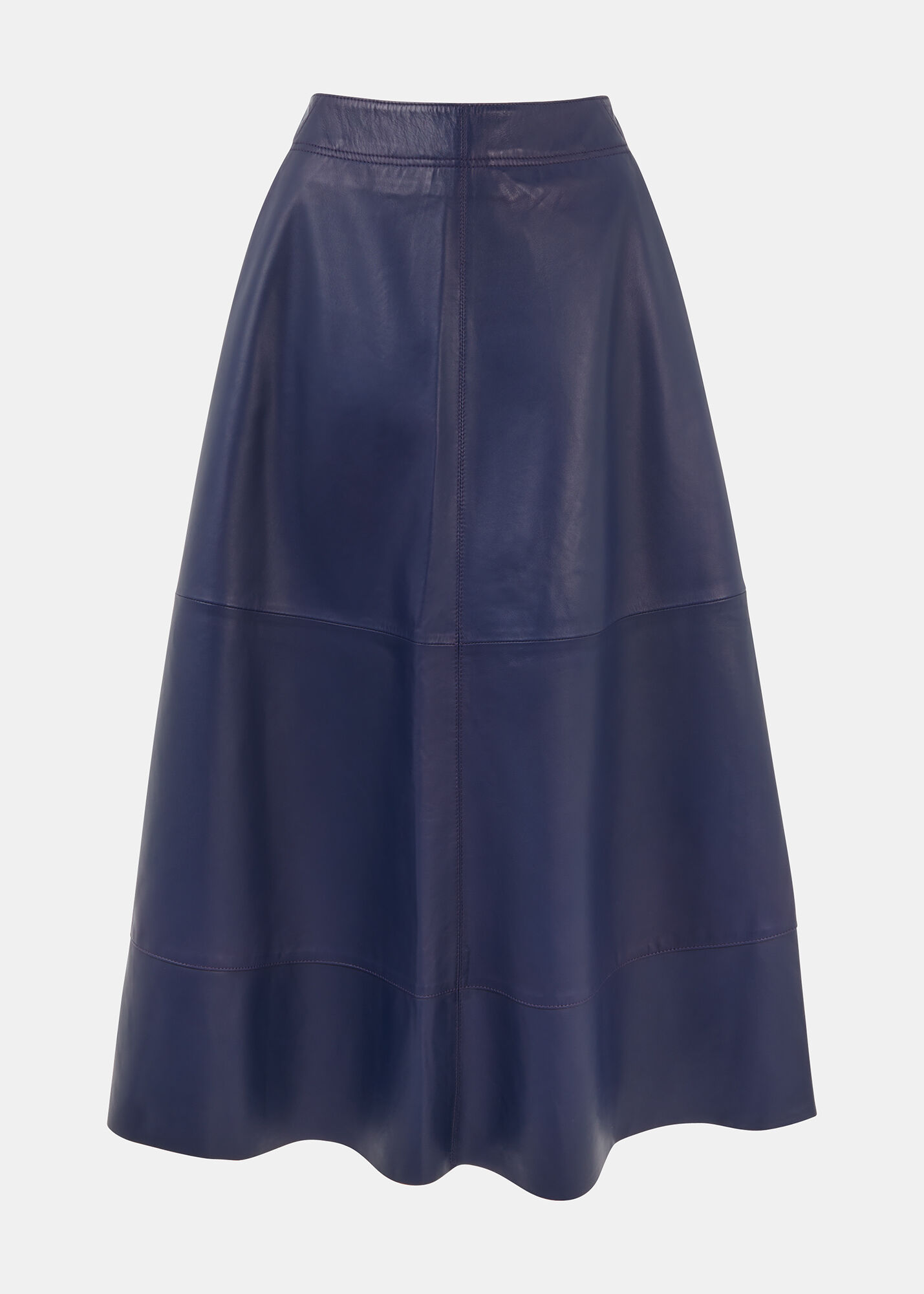 Navy Leather Circle Skirt