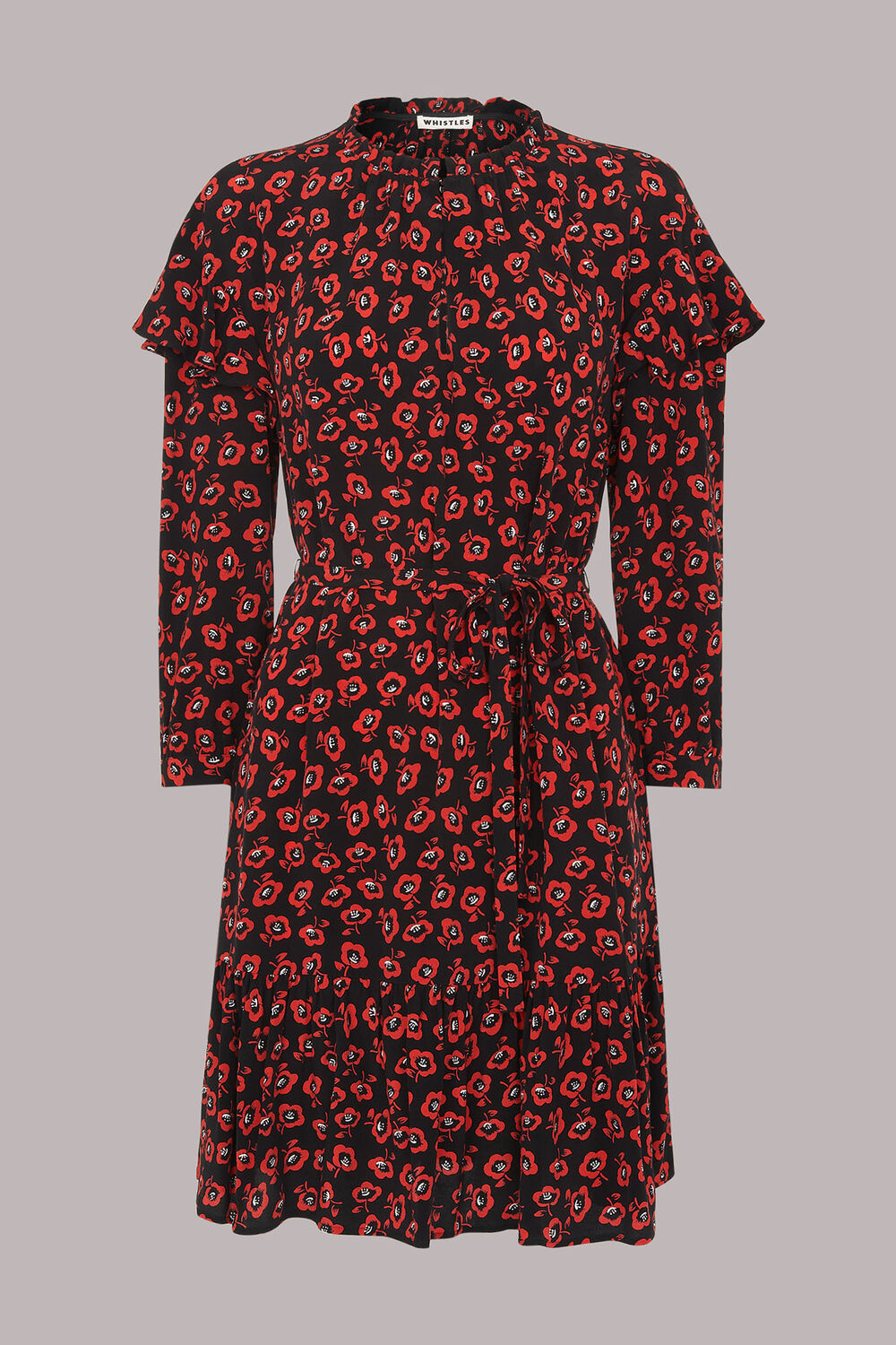 Red Botanical Garden Print Dress