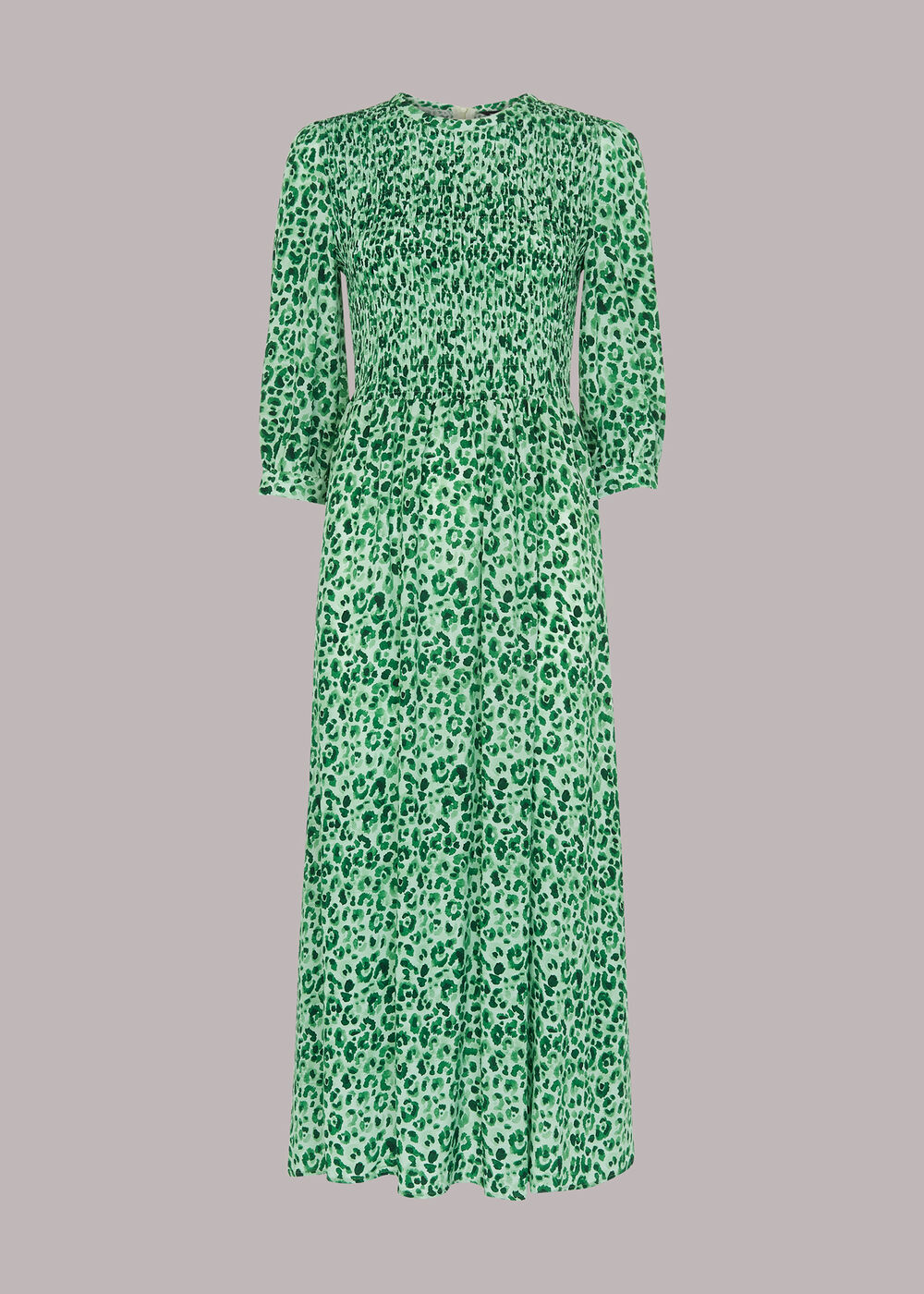 Cheetah Print Shirred Dress
