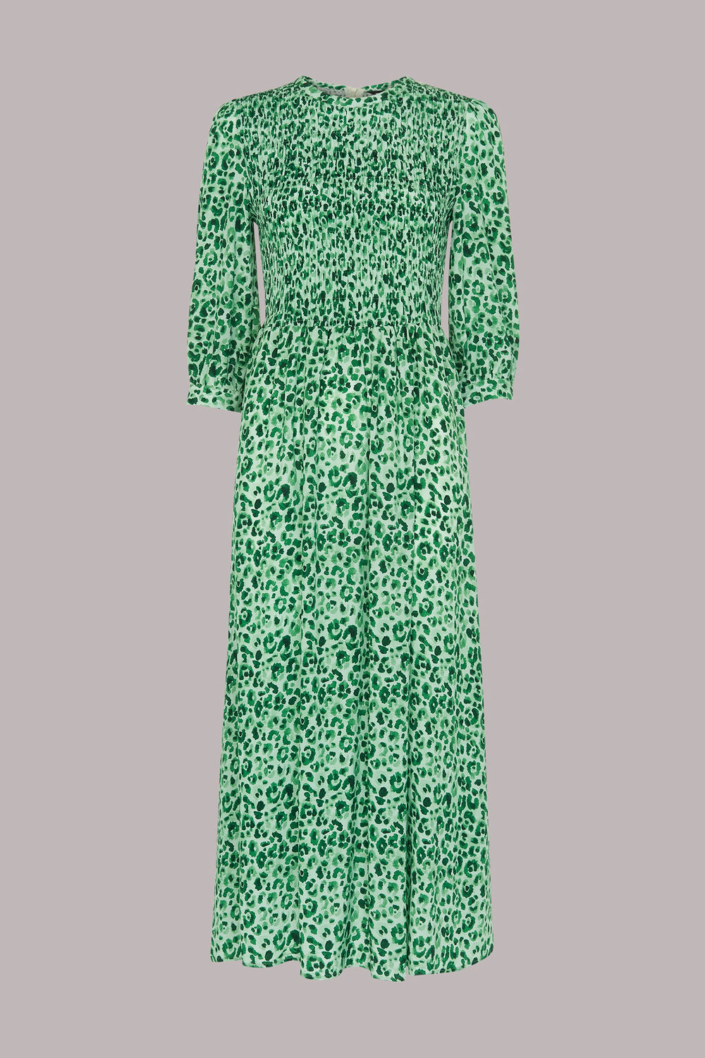 Cheetah Print Shirred Dress