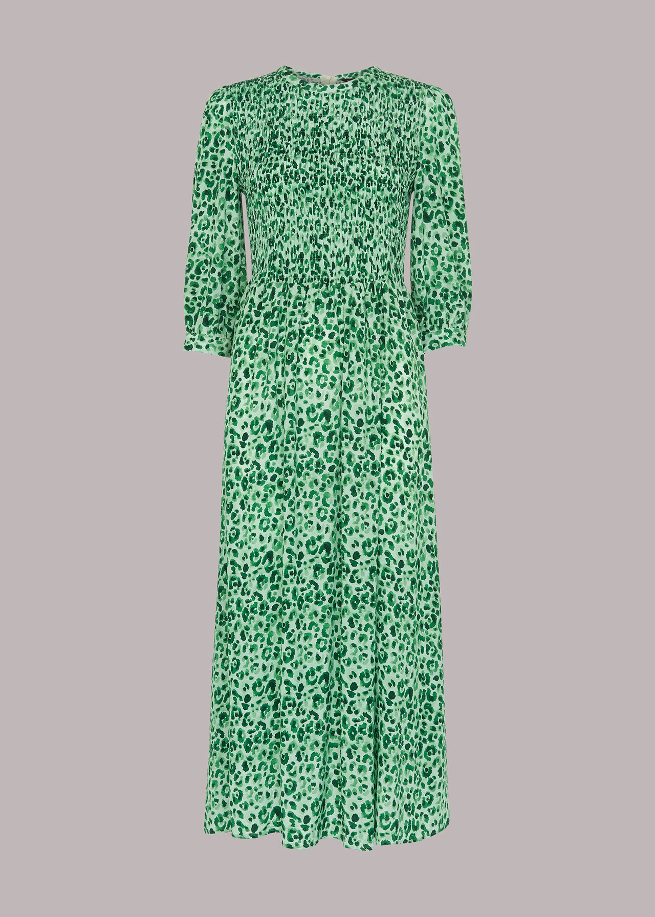 Cheetah Print Shirred Dress