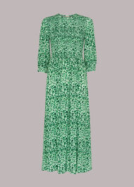 Cheetah Print Shirred Dress