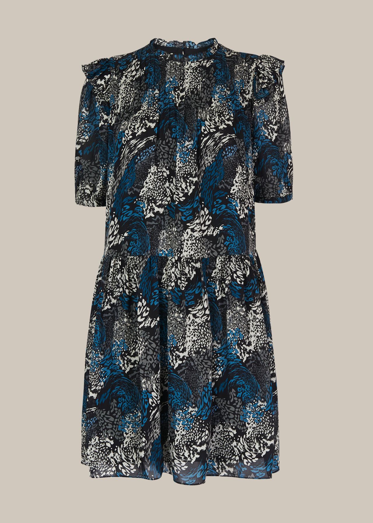 Marble Animal Print Silk Dress