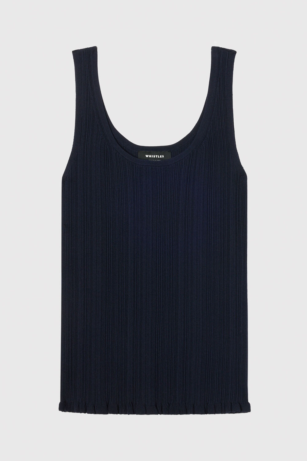 Navy Frill Hem Knitted Vest