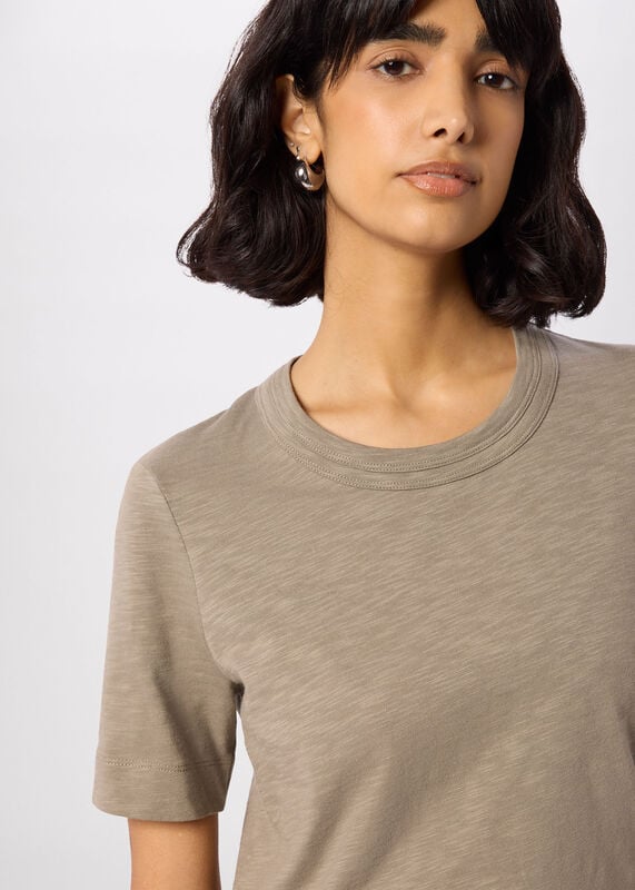 Sage Green Rosa Double Trim T-Shirt