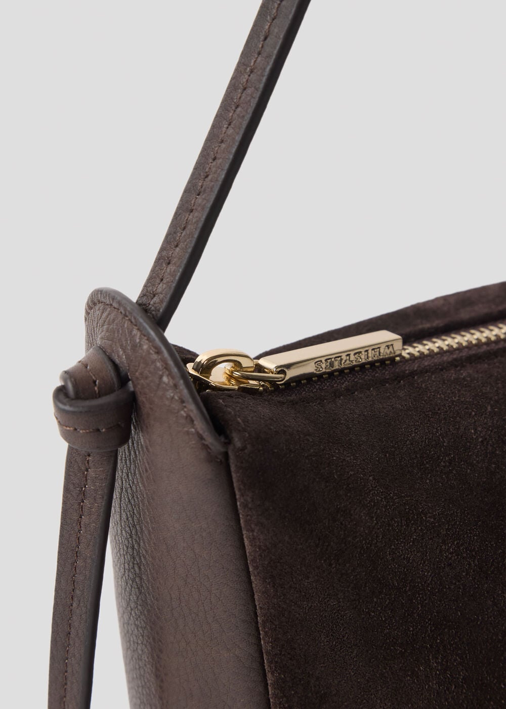 Chocolate Small Suede Knot Shoulder Bag