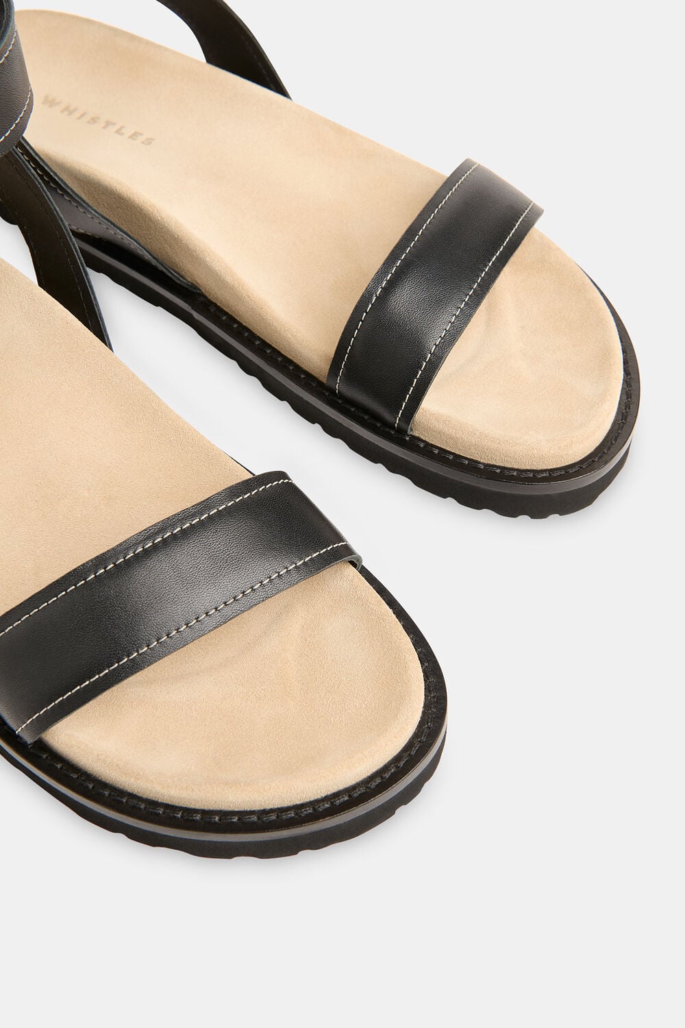 Black Ottie Contrast Stitch Sandal