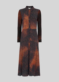 Scattered Bloom Shirt Dress Orange/Multi