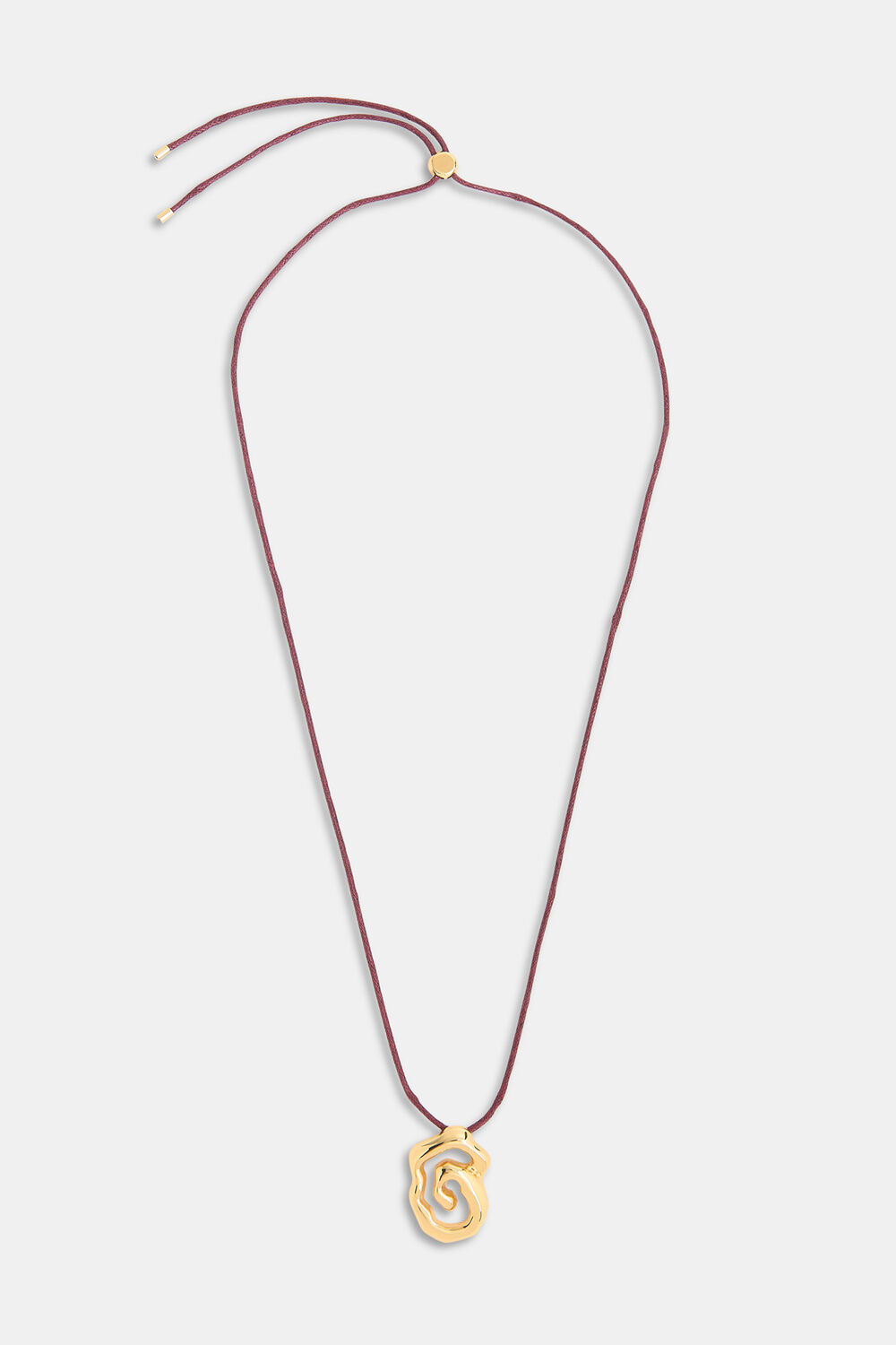 Burgundy Molten Abstract Cord Necklace