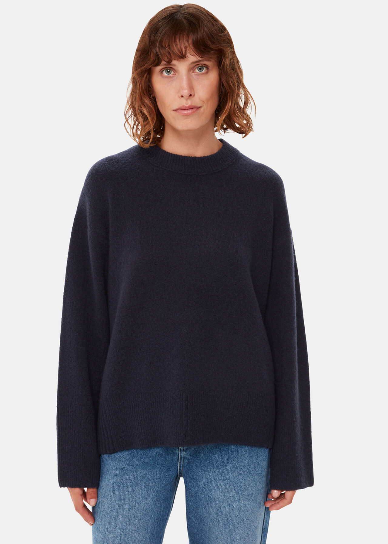 Textured Boyfriend Crew Neck