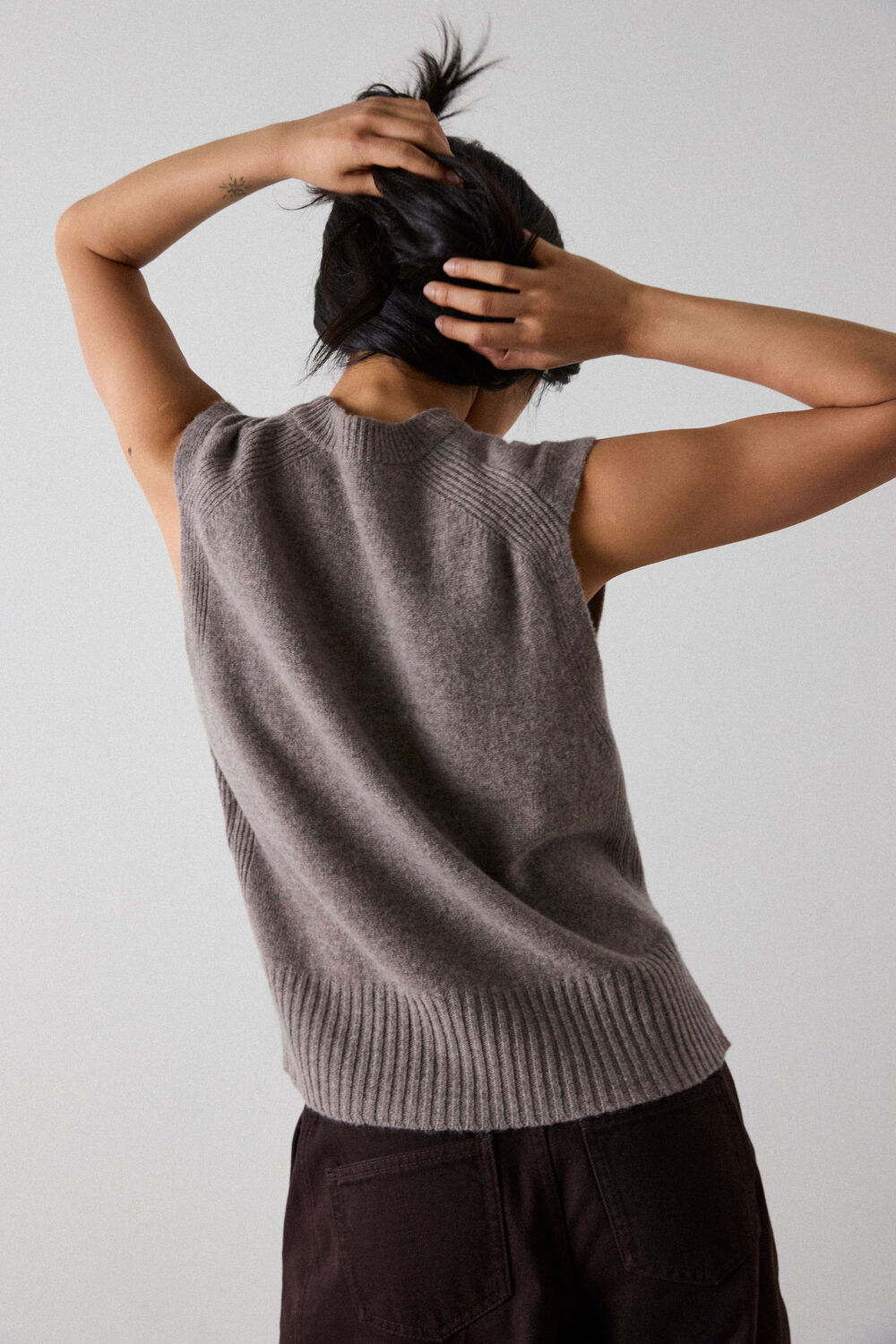 Neutral Wool Sleeveless Tank