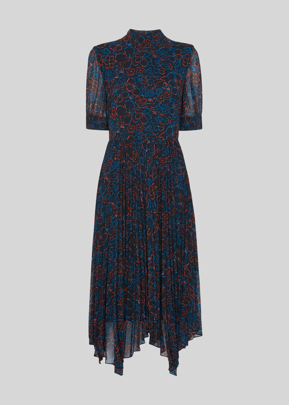 Outline Flower Midi Dress