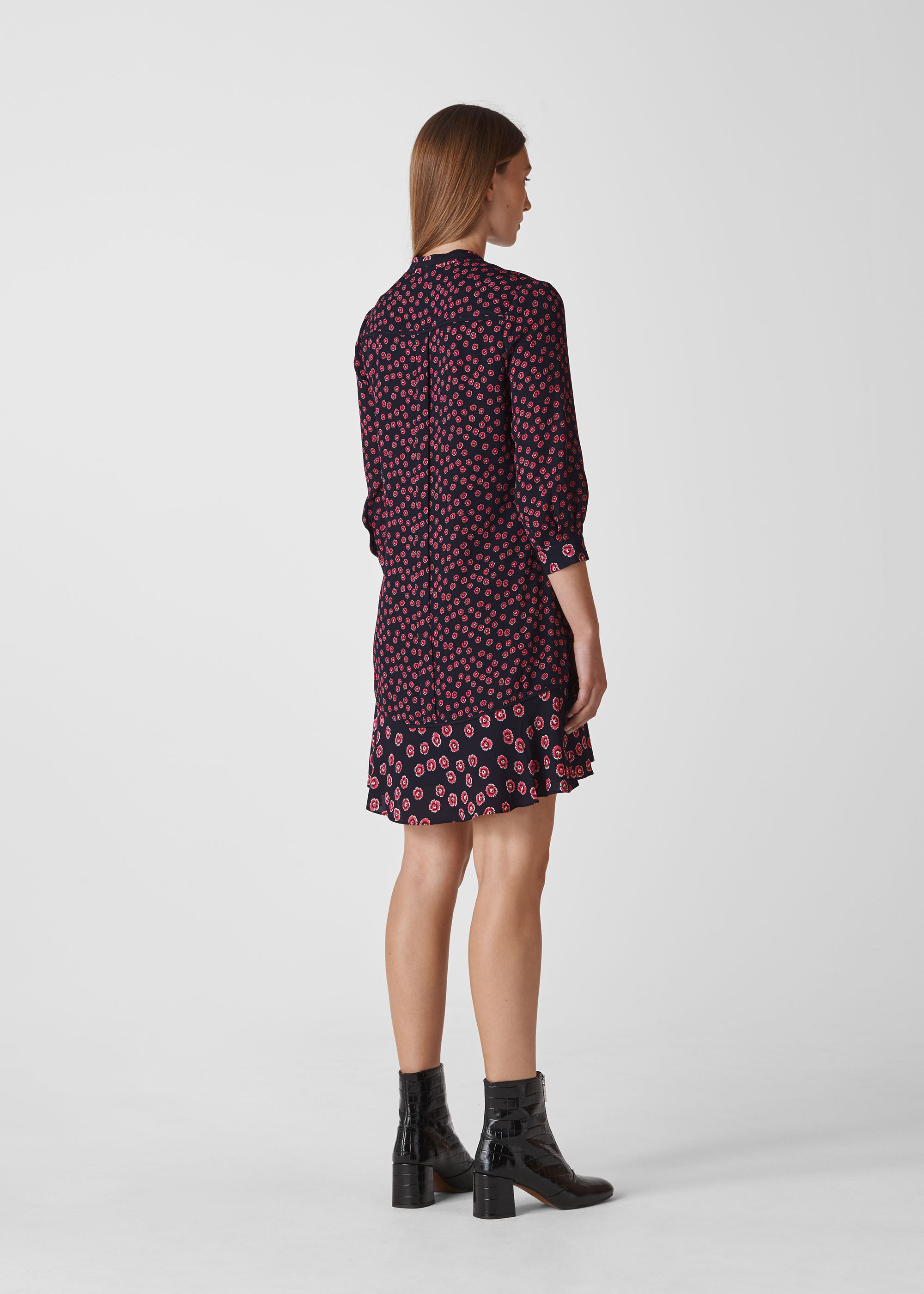 Pink Multi Lenno Print Shirt Dress WHISTLES Whistles UK