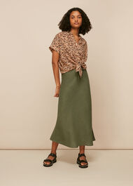 Linen Bias Cut Skirt