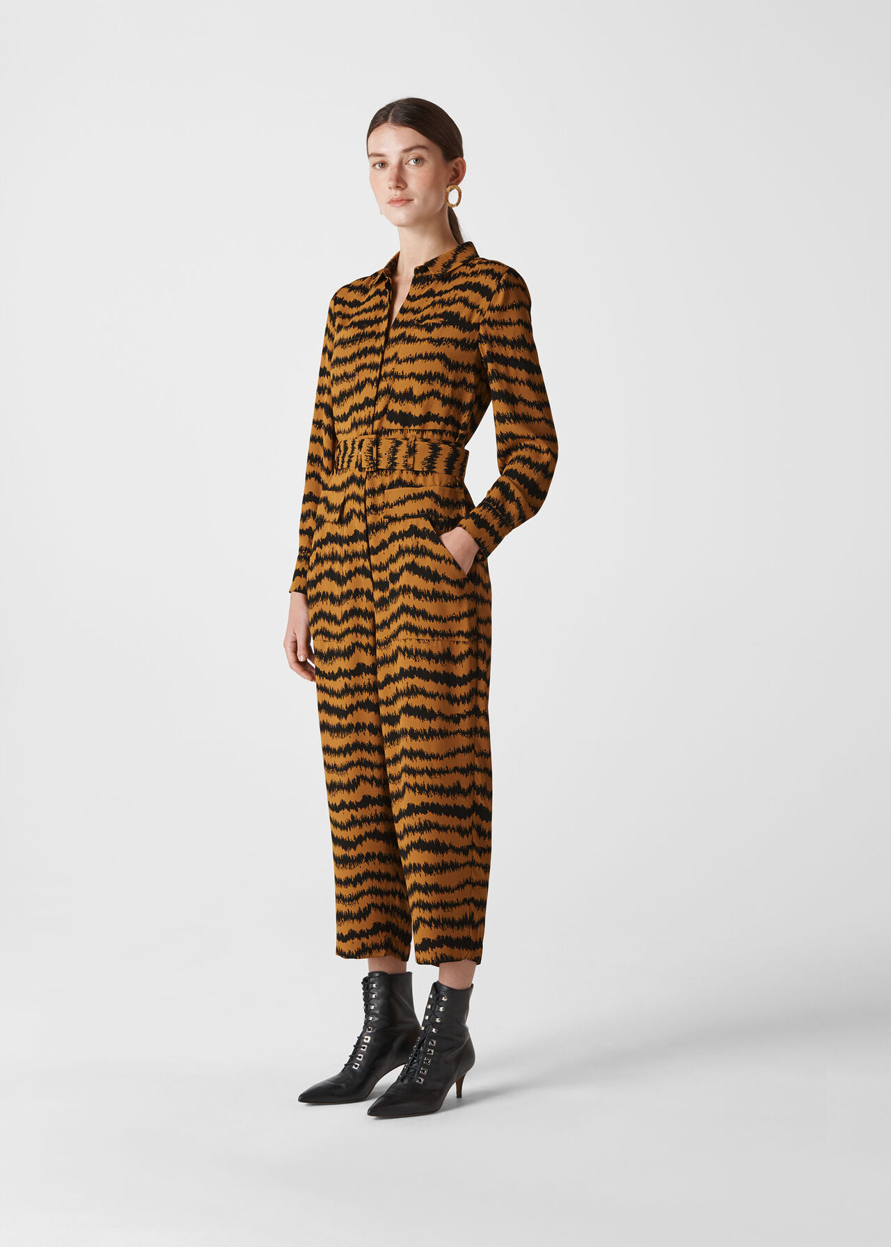 Brown/Multi Milla Animal Utility Jumpsuit | WHISTLES