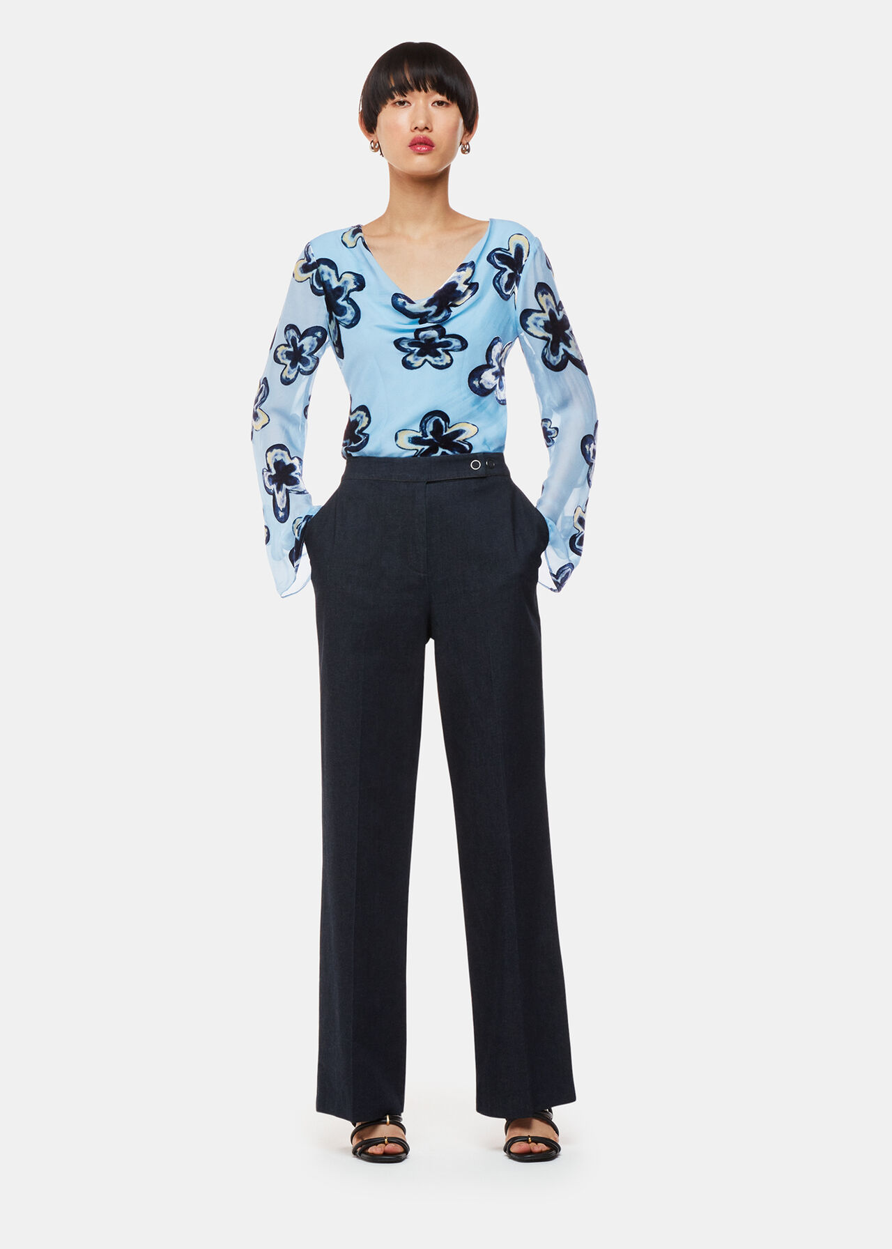 Hazy Floral Velvet Top