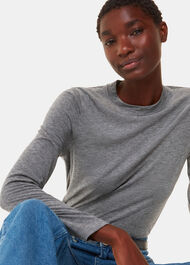 Wool Blend Crew Neck Top