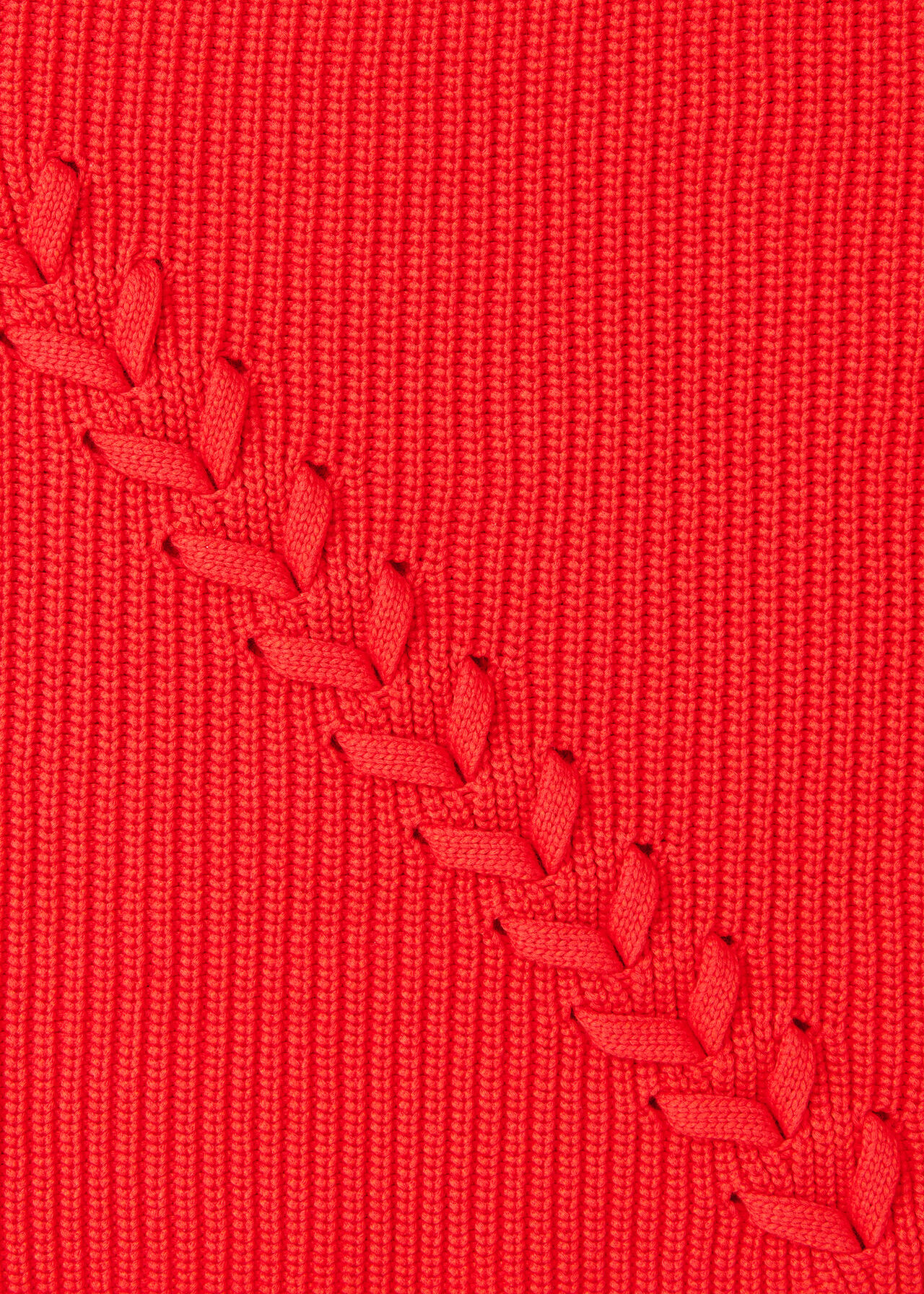Lacing Detail Rib Sweater