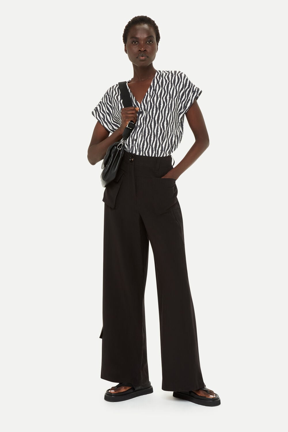 Black Optical Rope Nicola Shirt