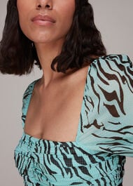 Midnight Tiger Pleated Dress