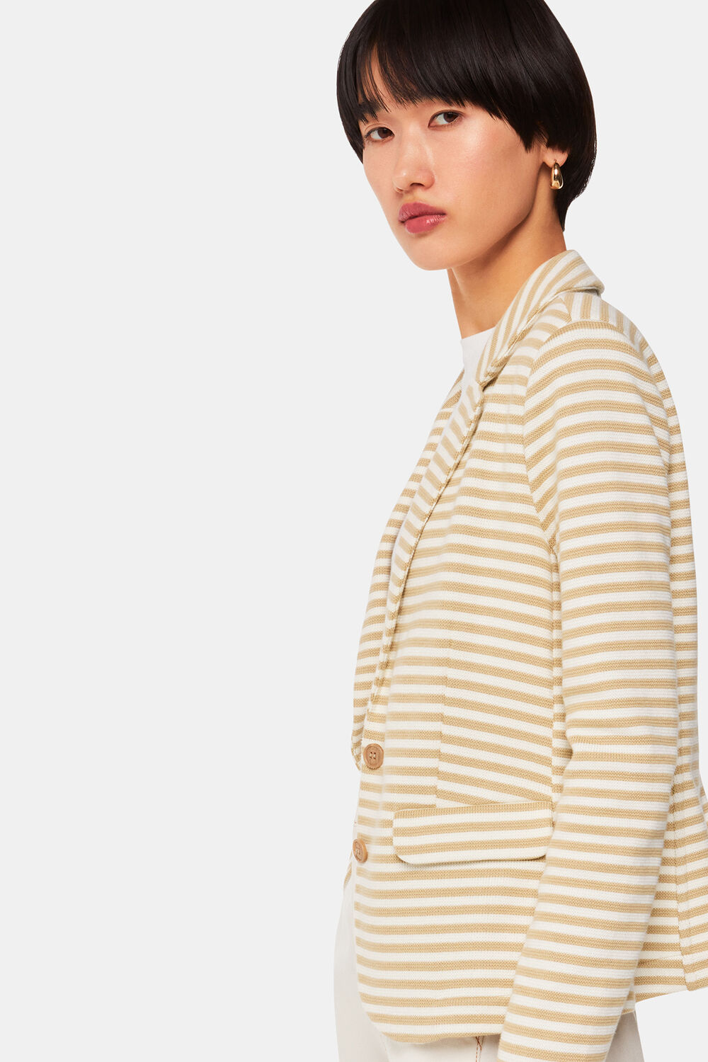 Ivory Slim Fit Jersey Jacket