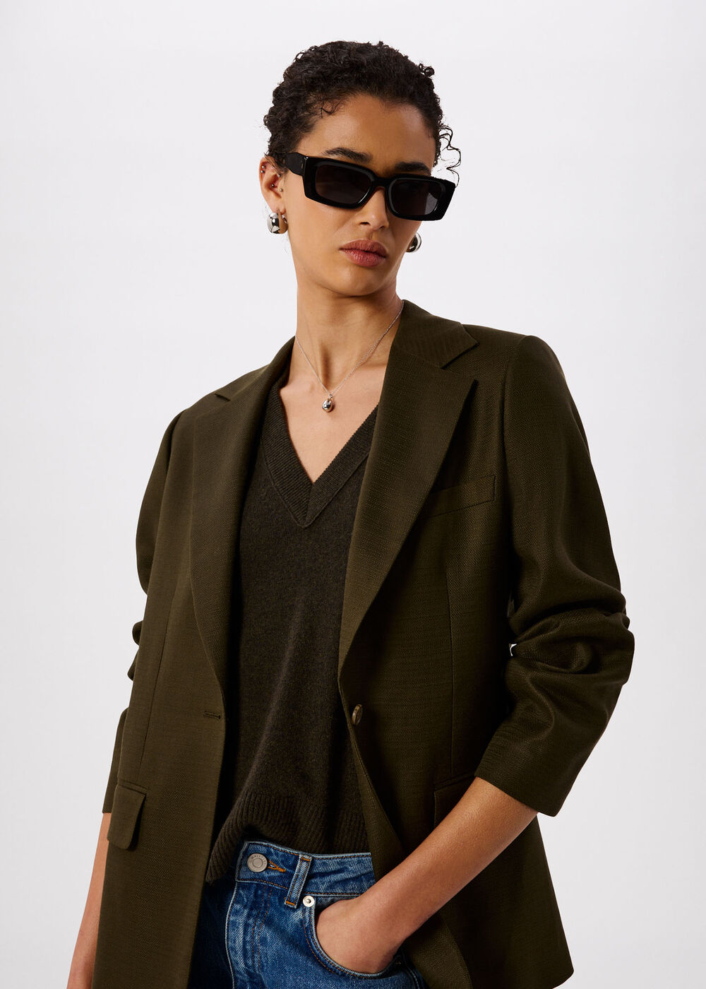 Relaxed Hopsack Blazer