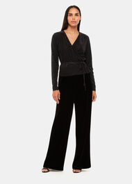 Velvet Stripe Wrap Cardigan