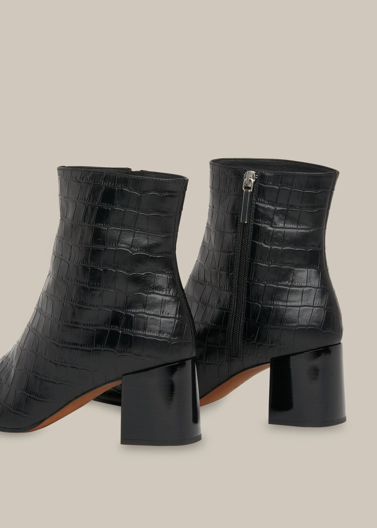 Elora Croc Block Heel Boot