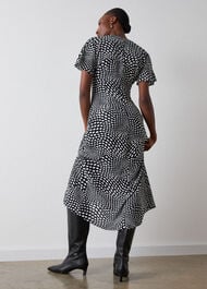 Petite Mixed Spot V Neck Midi Dress