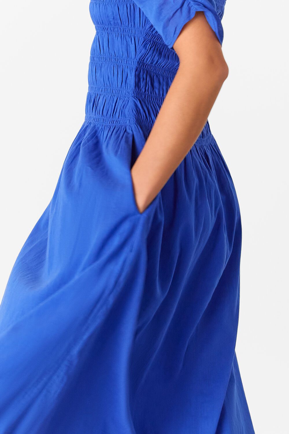 Blue Petite Avery Smocked Dress