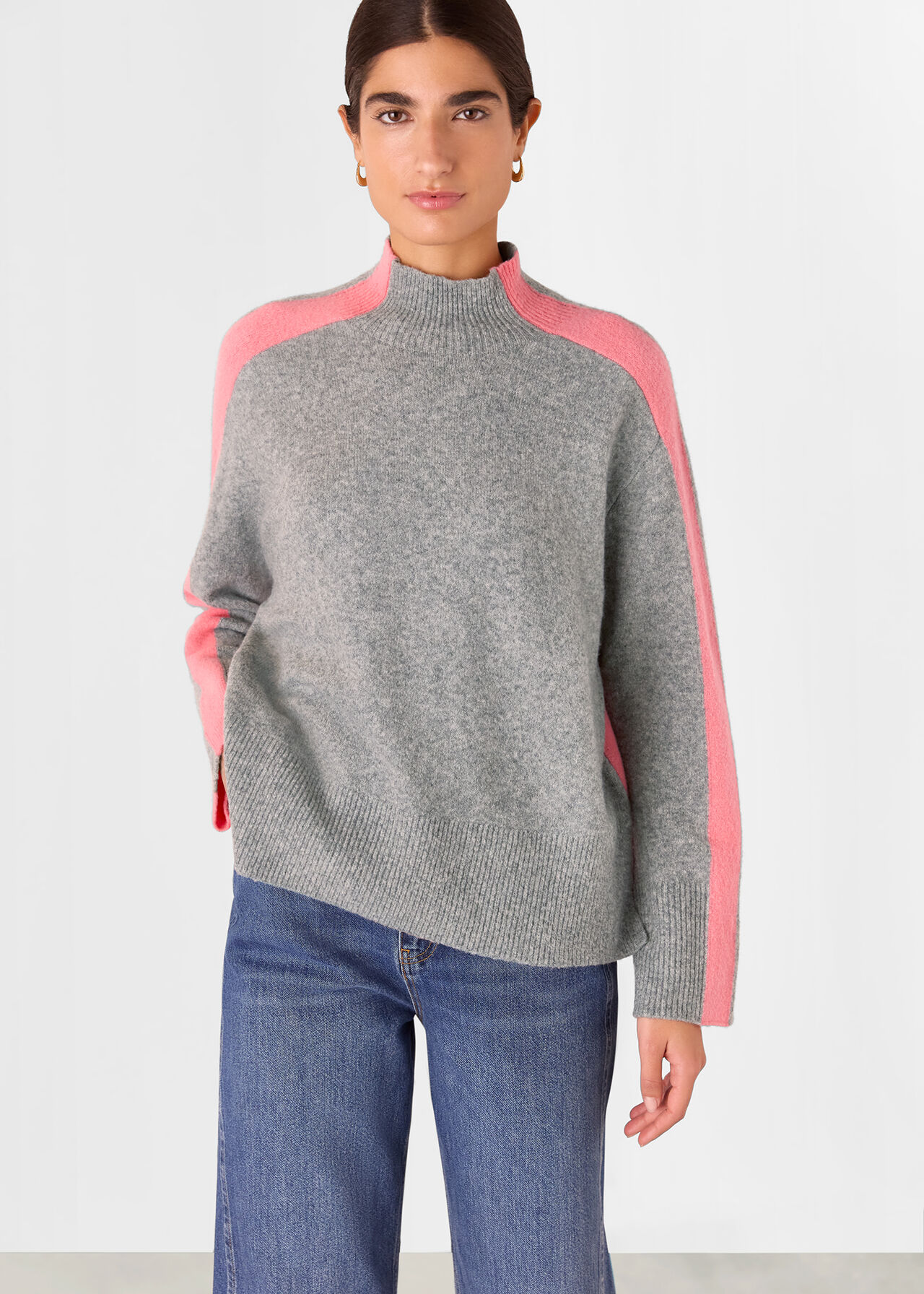 Colour Block Wool Mix Knit