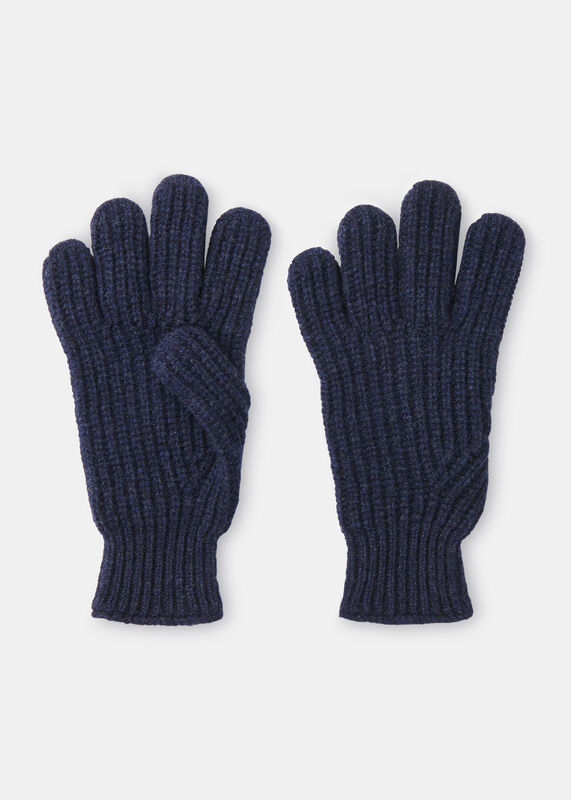 Navy Lambswool Gloves