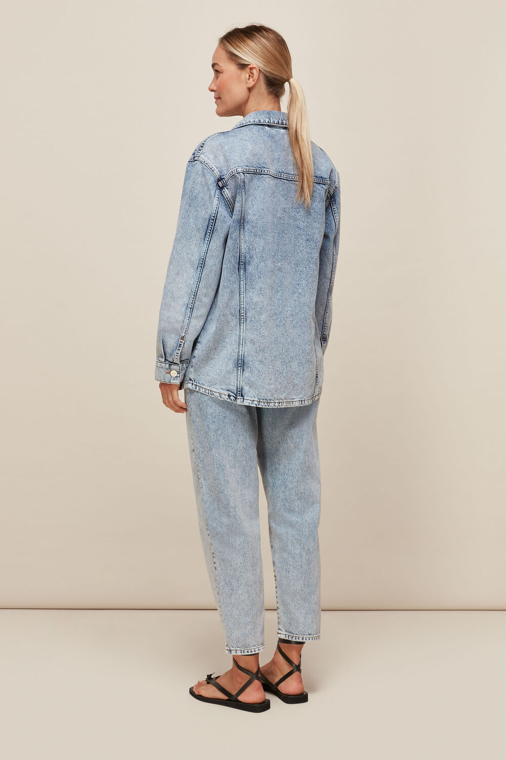 Acid Wash Denim Overshirt Denim