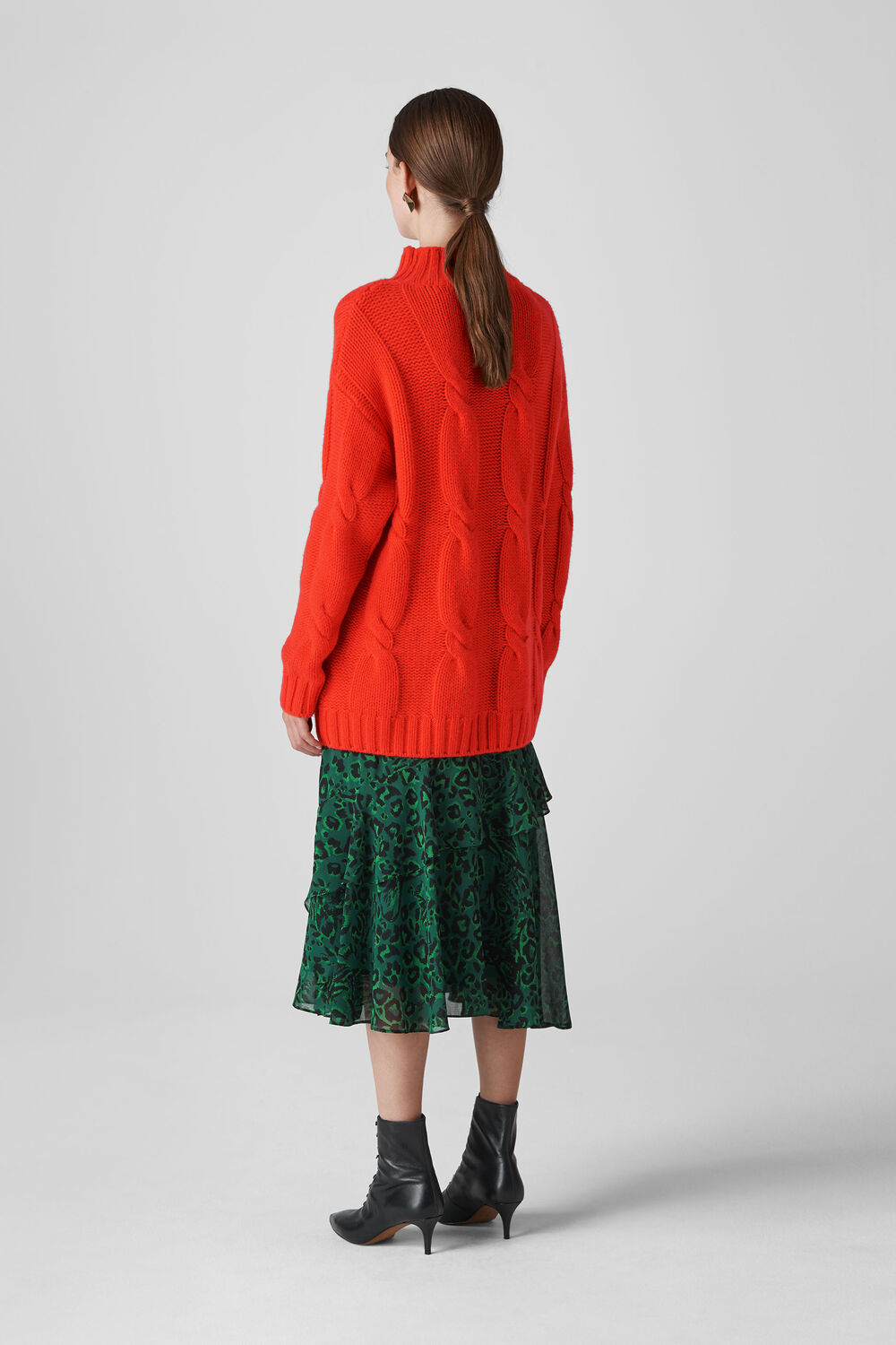Cashmere Cable Knit Red