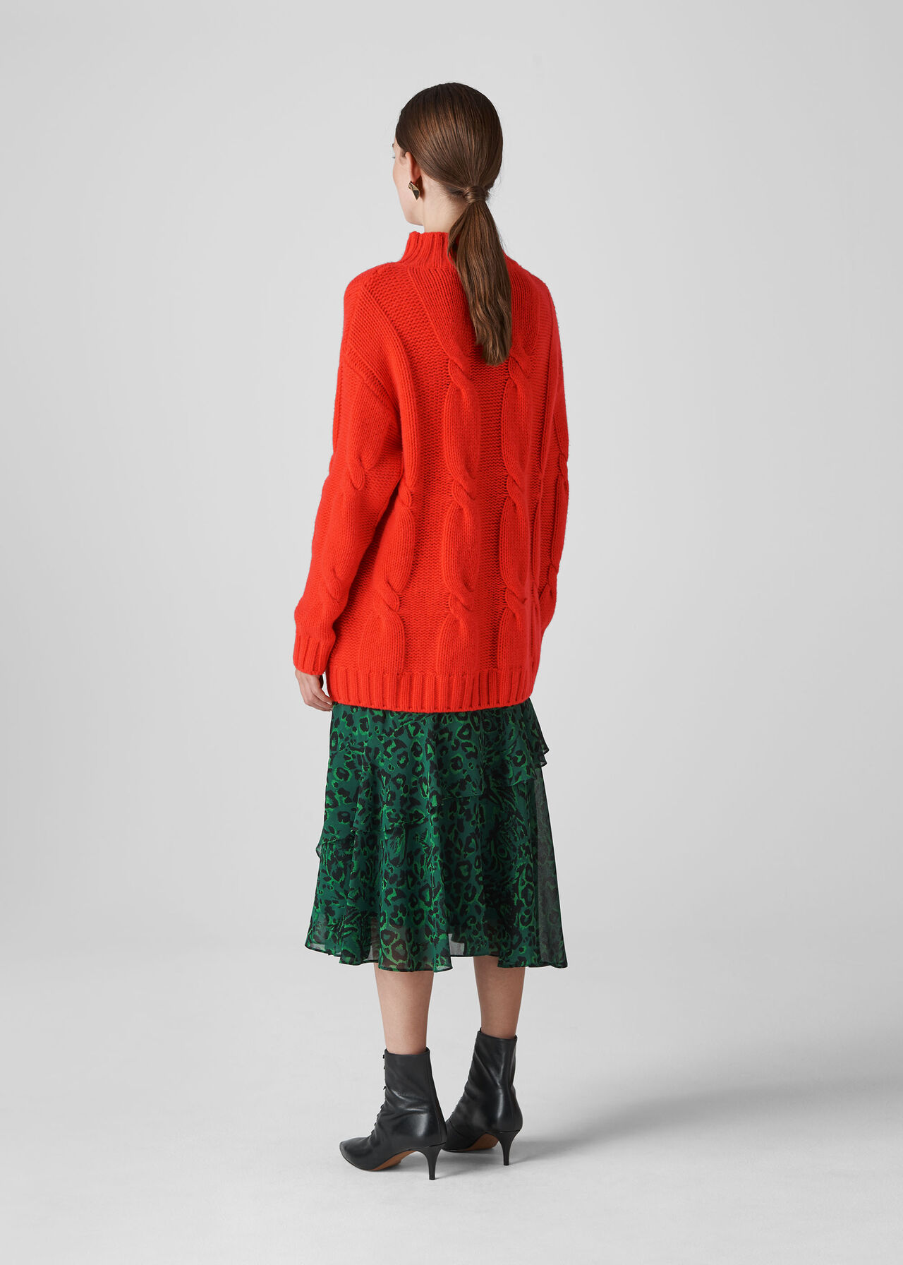 Cashmere Cable Knit Red