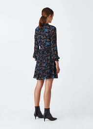 Elderberry Print Dobby Dress Black/Multi