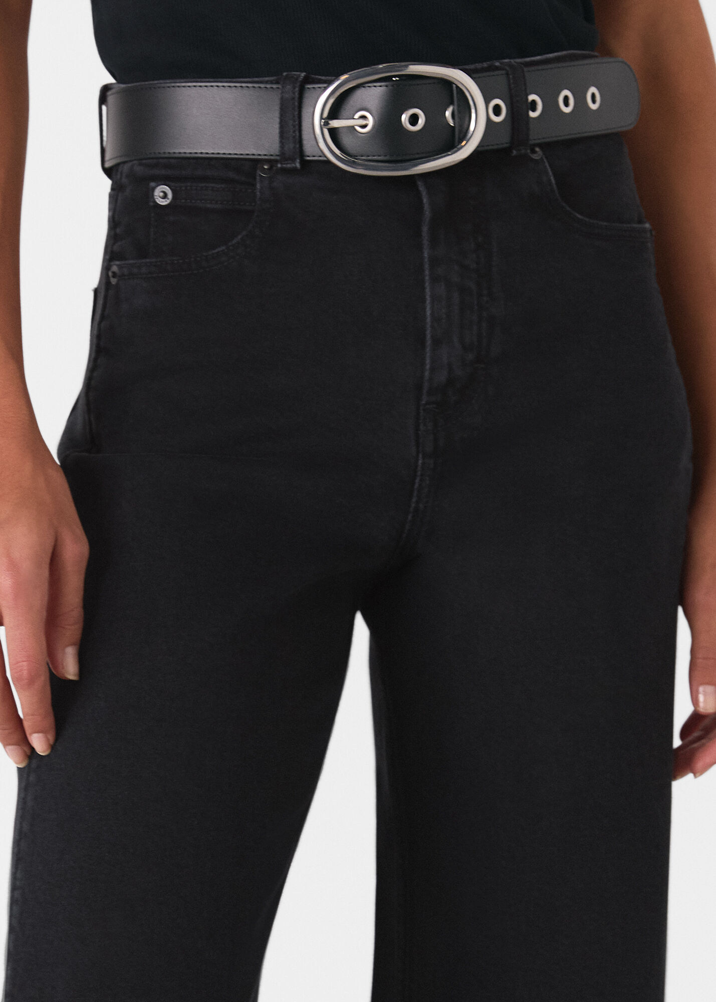 Black HighWaisted BarrelLeg Jeans Whistles Whistles UK