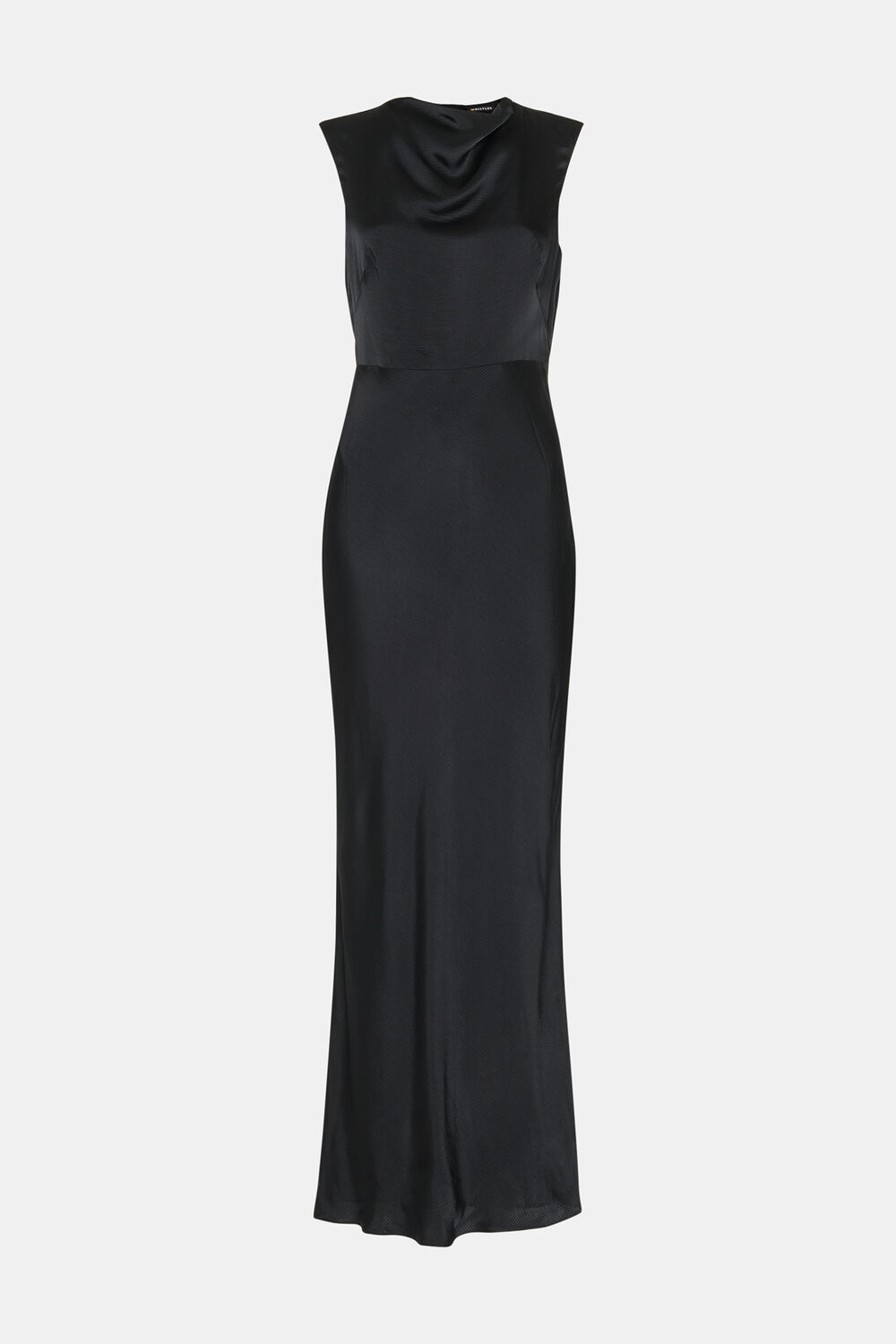 Black Cowl Neck Satin Maxi Dress