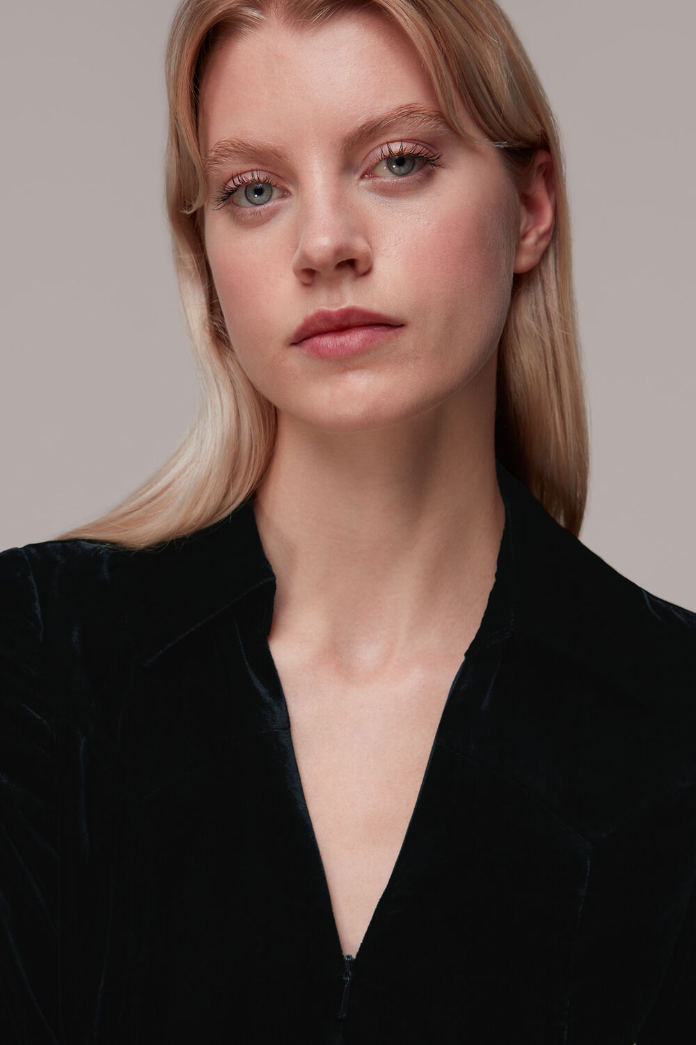 Black Velvet Zip Front Jumpsuit