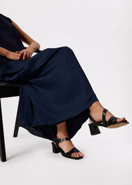 Block Heel Buckle Sandal