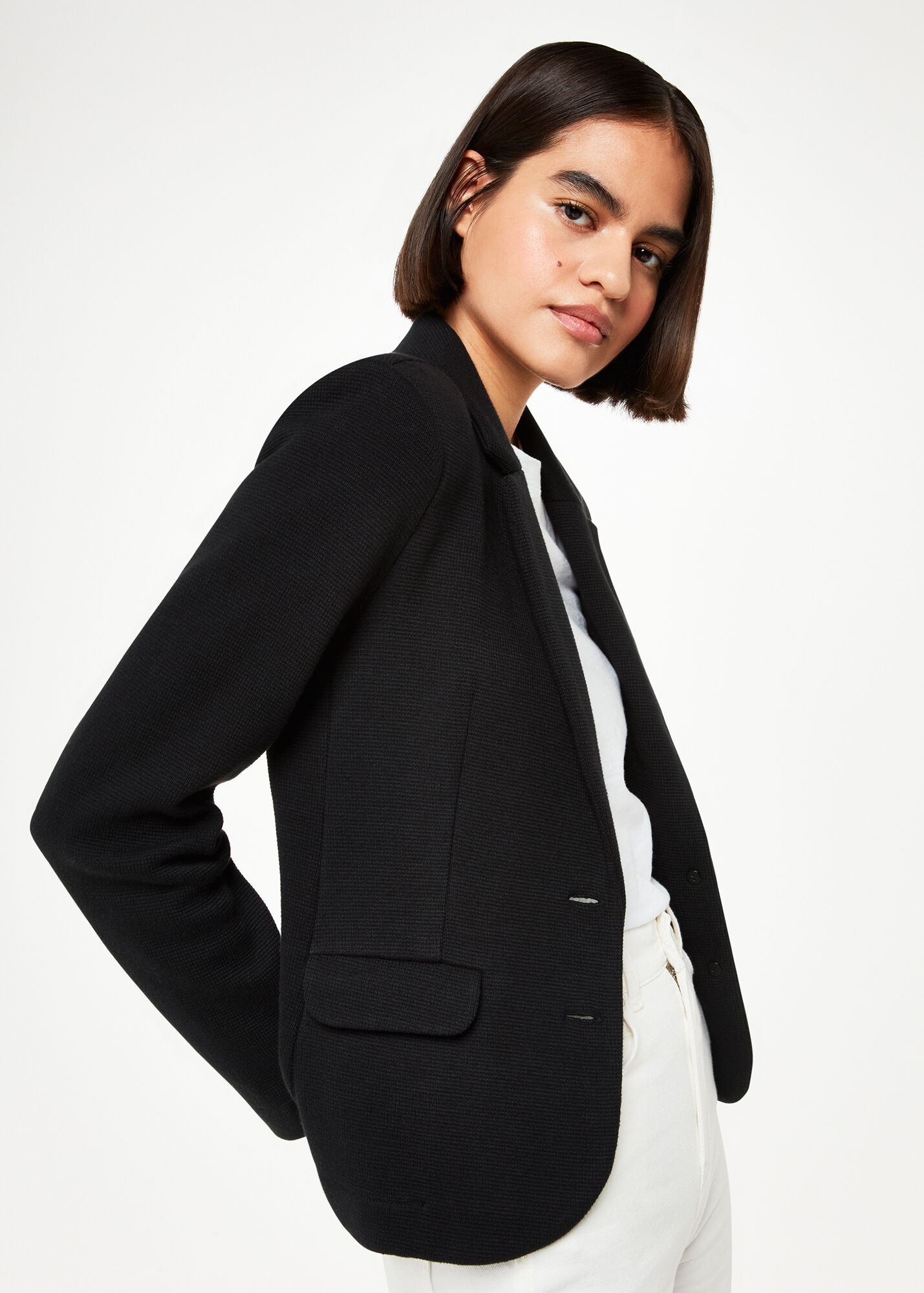 Black SlimFit Jersey Jacket Whistles