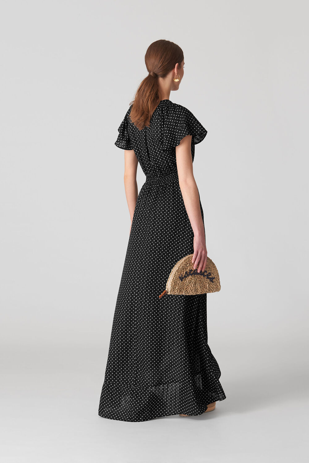 Spot Maxi Dress Black and White