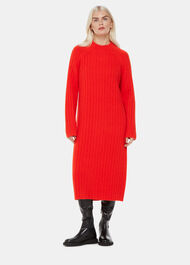 Petite Ribbed Knitted Midi Dress