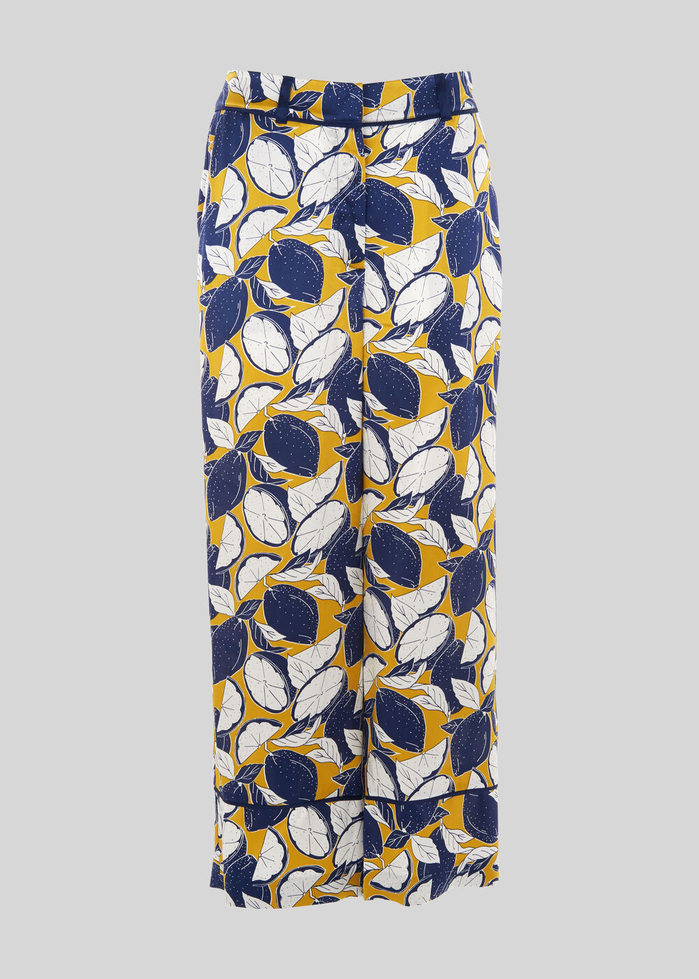 Lemon Print Silk Trouser Yellow