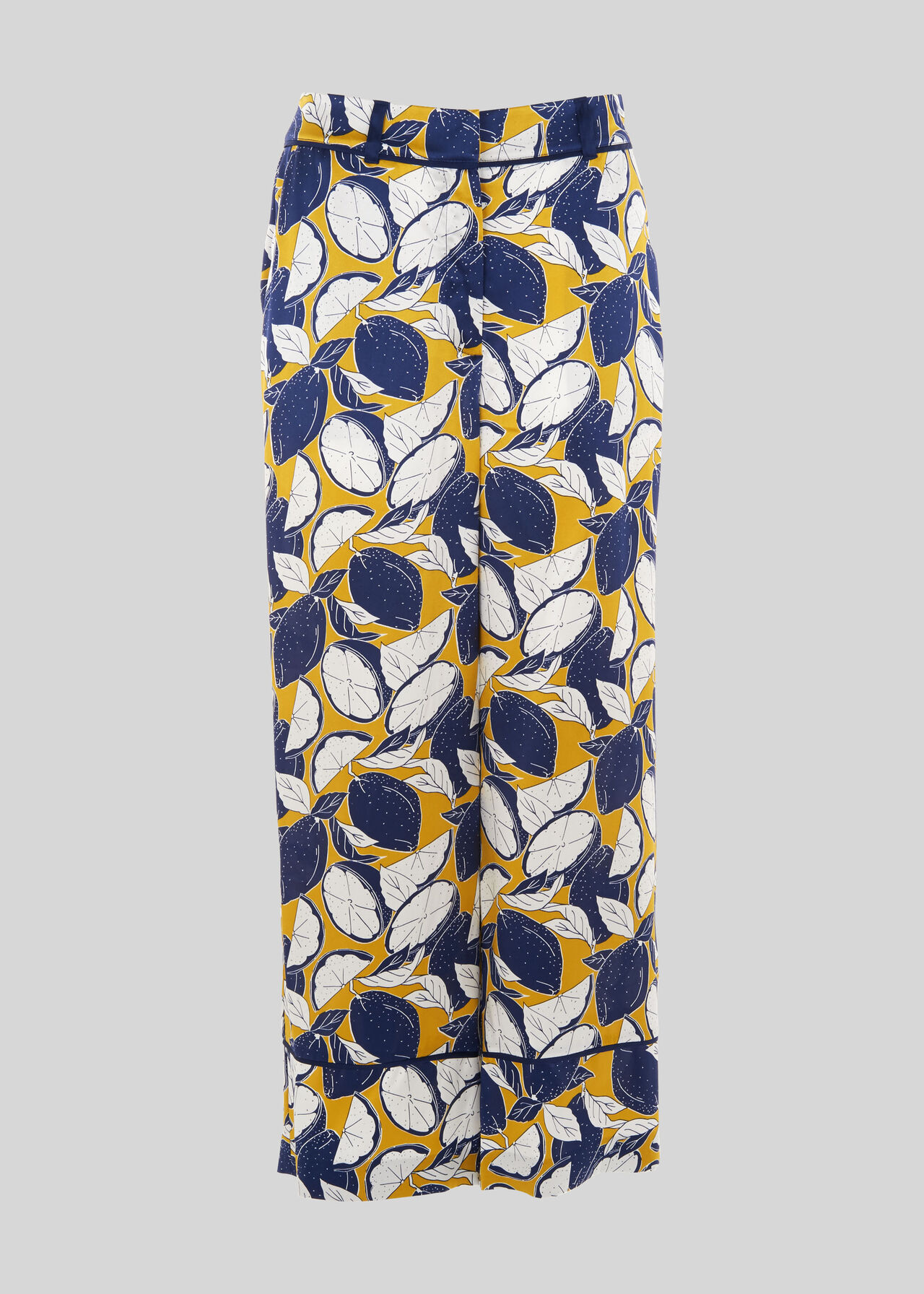 Lemon Print Silk Trouser Yellow