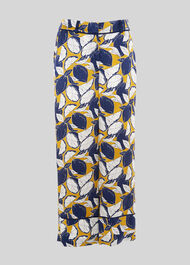 Lemon Print Silk Trouser Yellow