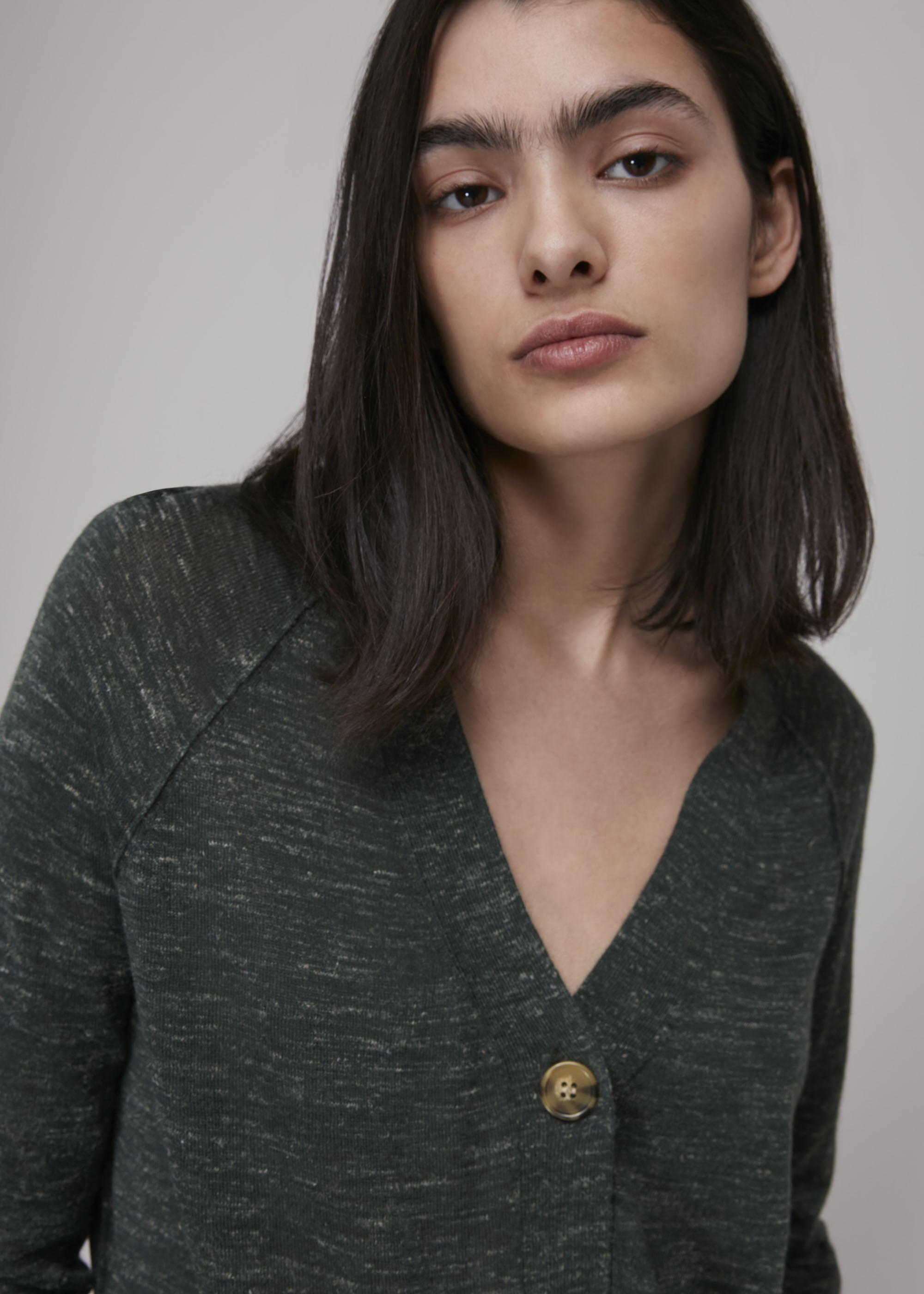 Linen clearance mix cardigan