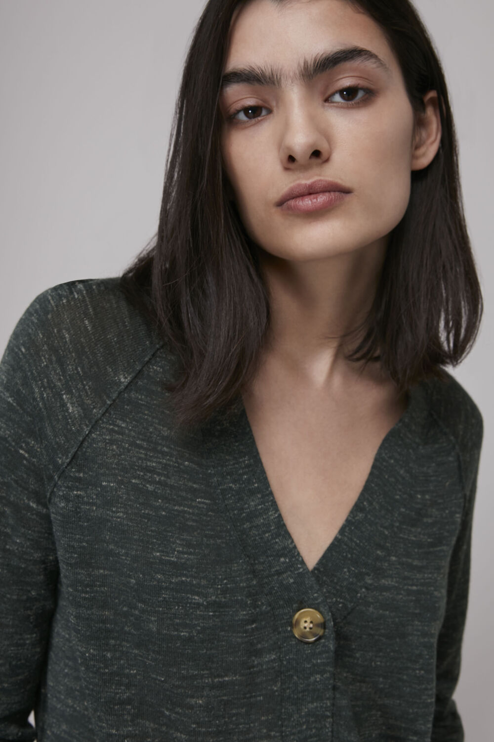 Relaxed Linen Mix Cardigan
