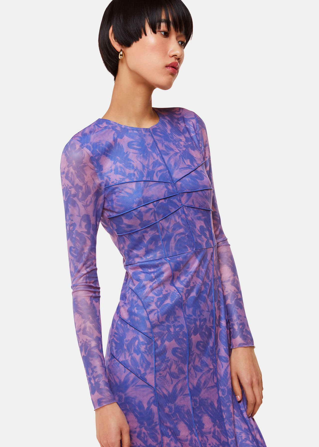 Etched Bouquet Mesh Dress