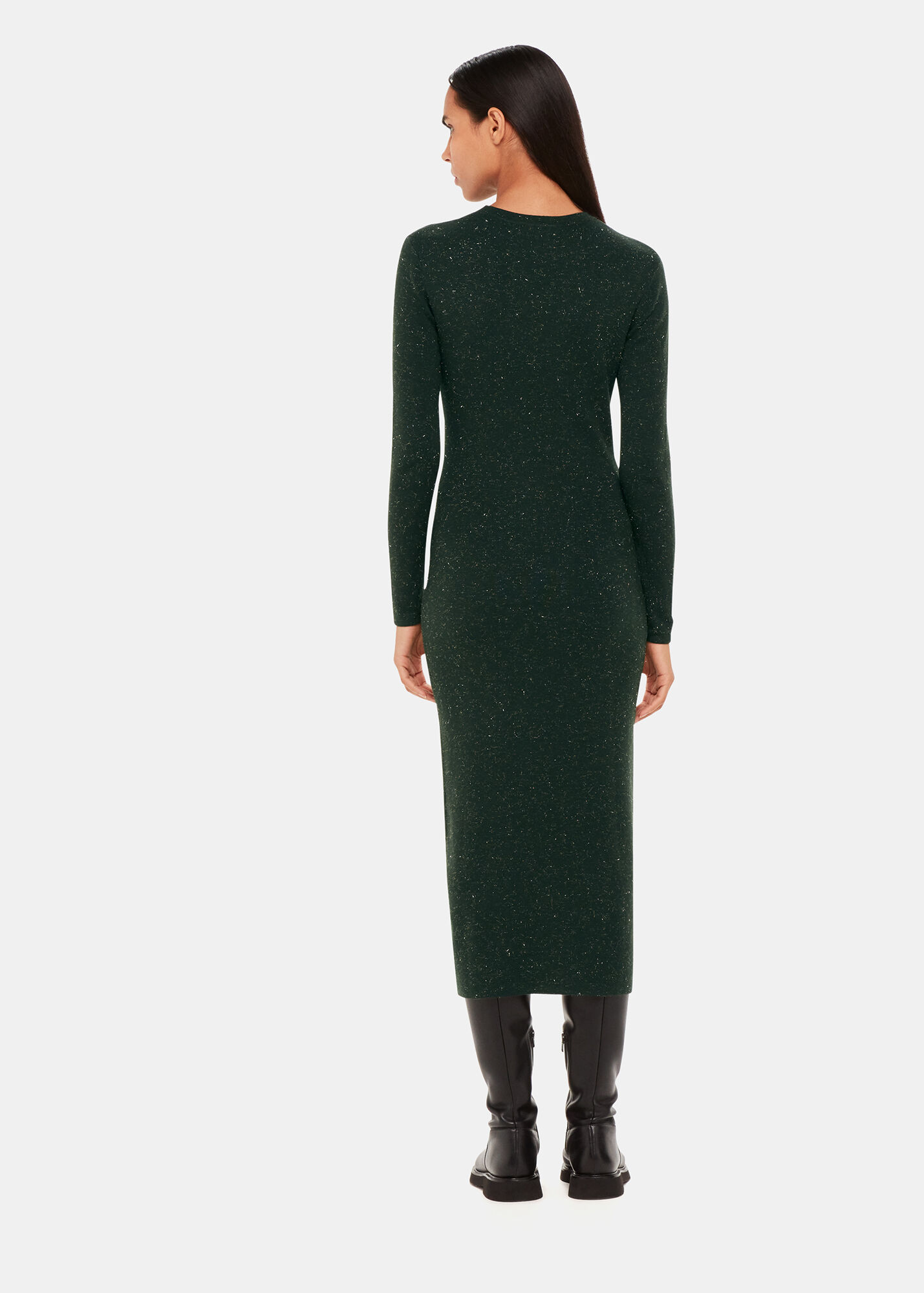 Dark Green Annie Sparkle Knit Dress WHISTLES
